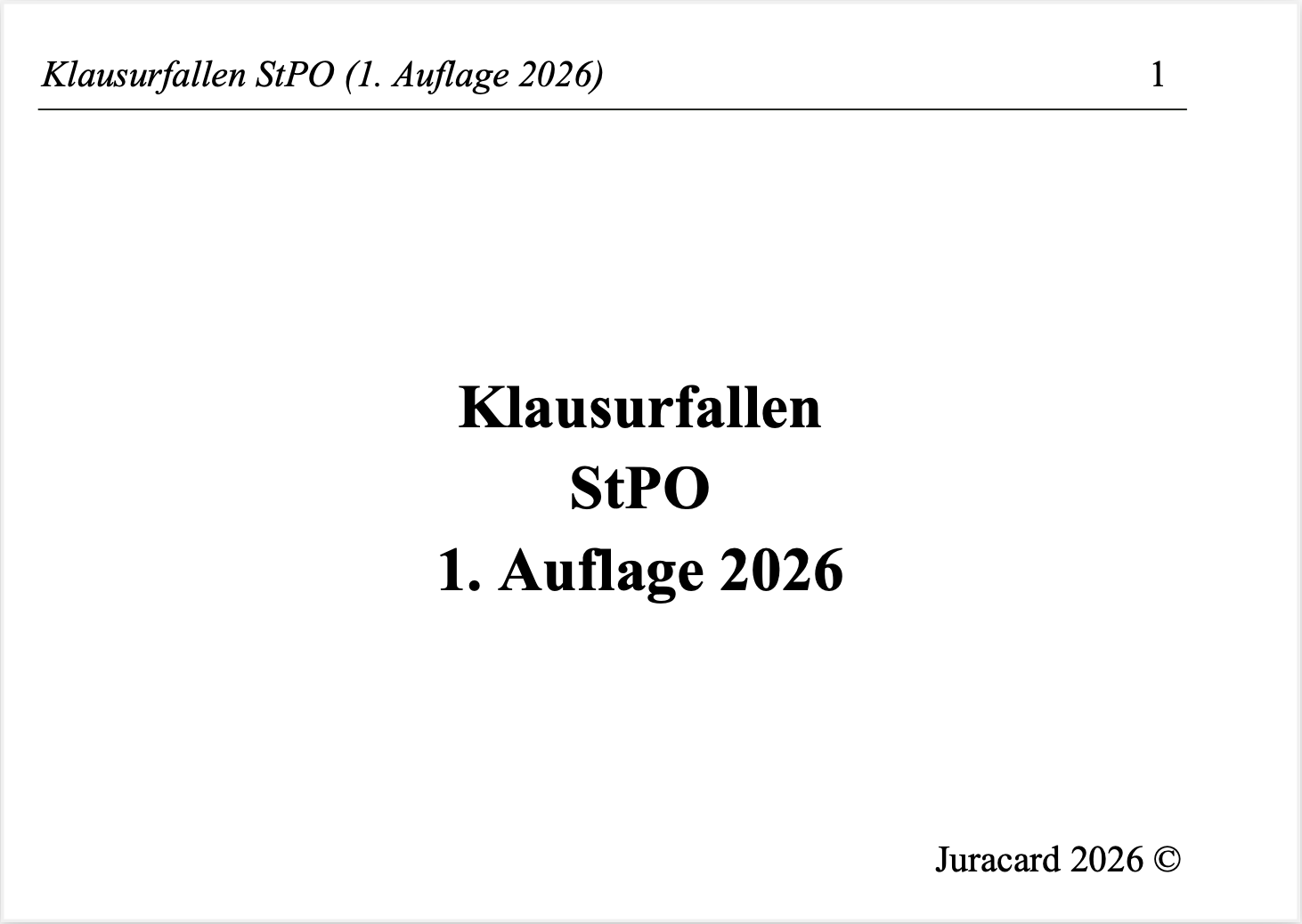 Klausurfallen StPO (1. Auflage 2026) – Bild 2