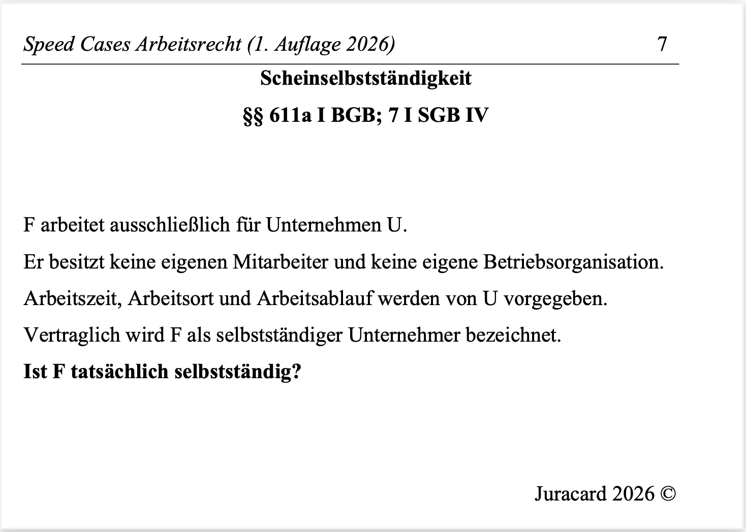 Speed Cases Arbeitsrecht (1. Auflage 2026) – Bild 4