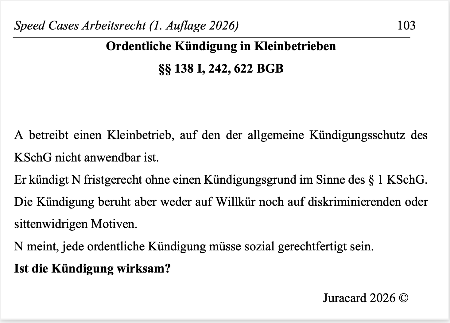 Speed Cases Arbeitsrecht (1. Auflage 2026) – Bild 6