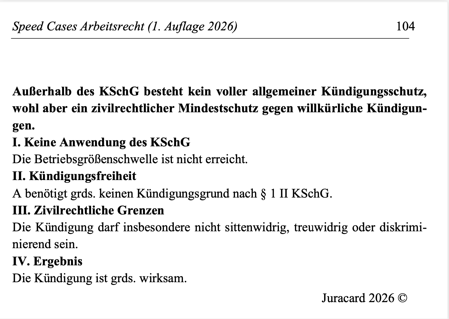 Speed Cases Arbeitsrecht (1. Auflage 2026) – Bild 7