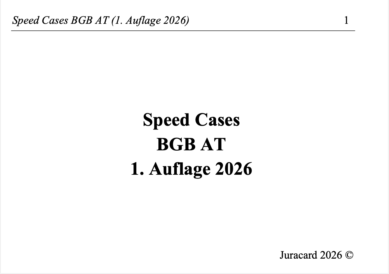 Speed Cases BGB AT (1. Auflage 2026) – Bild 2