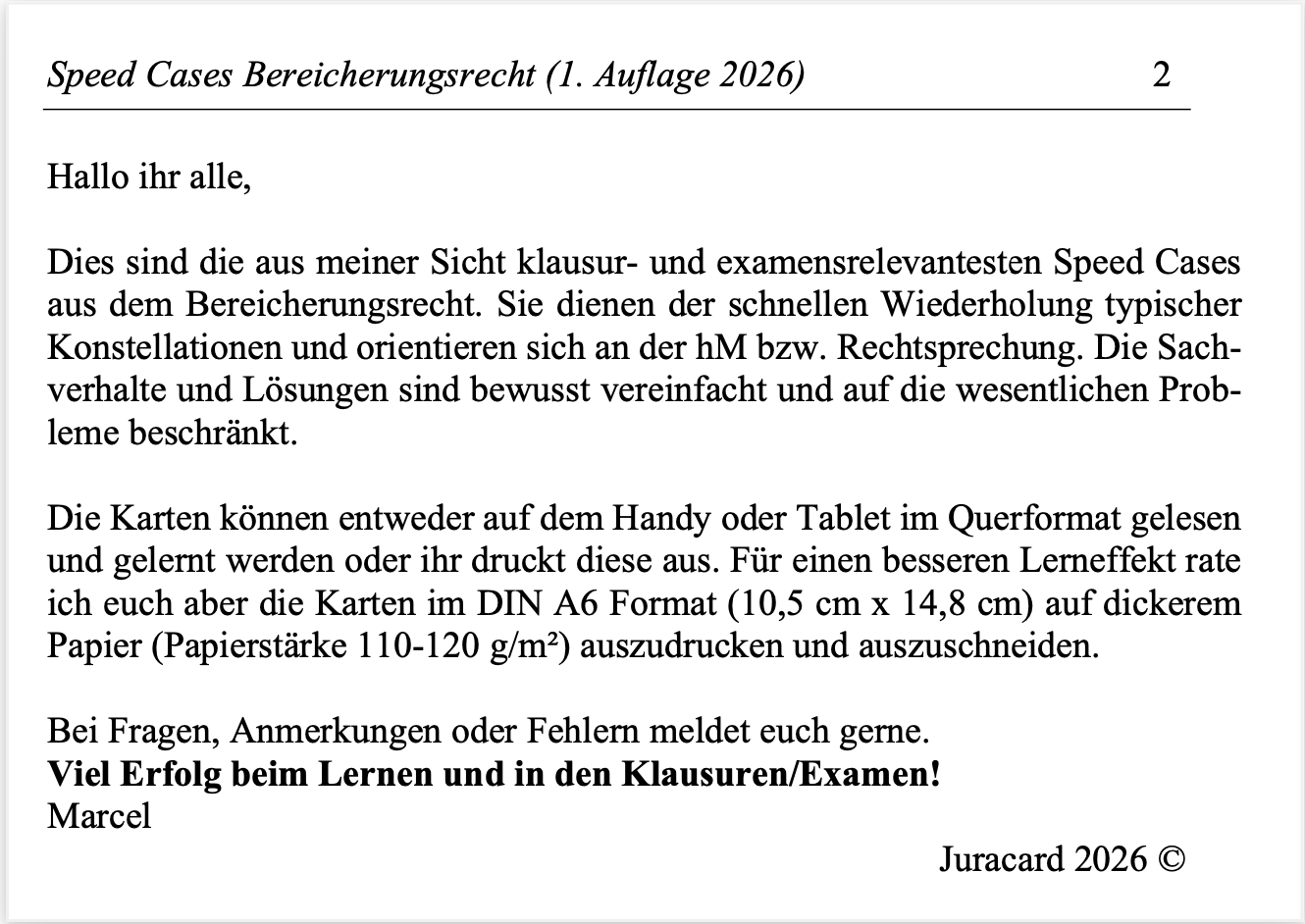 Speed Cases Bereicherungsrecht (1. Auflage 2026) – Bild 3