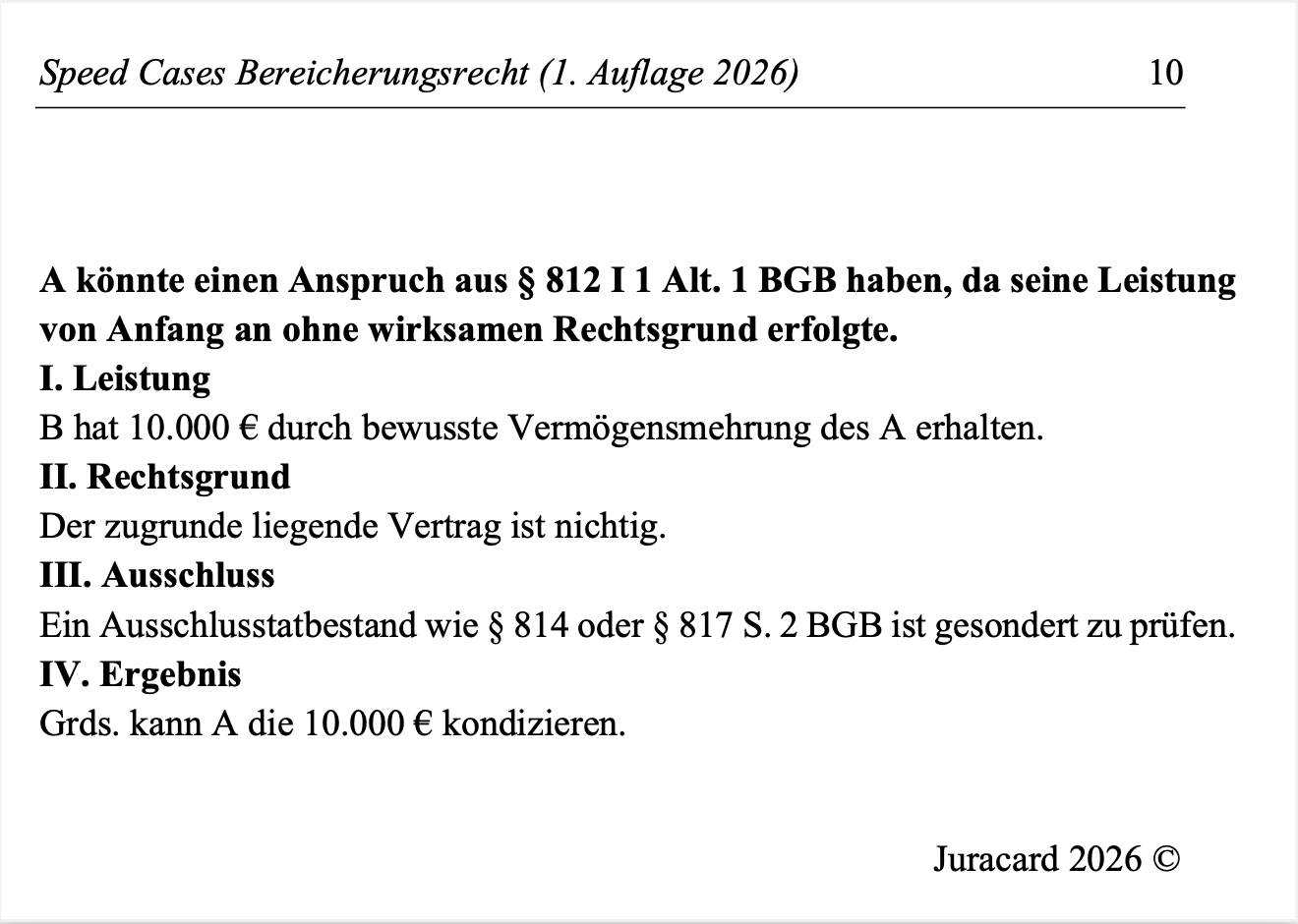 Speed Cases Bereicherungsrecht (1. Auflage 2026) – Bild 5