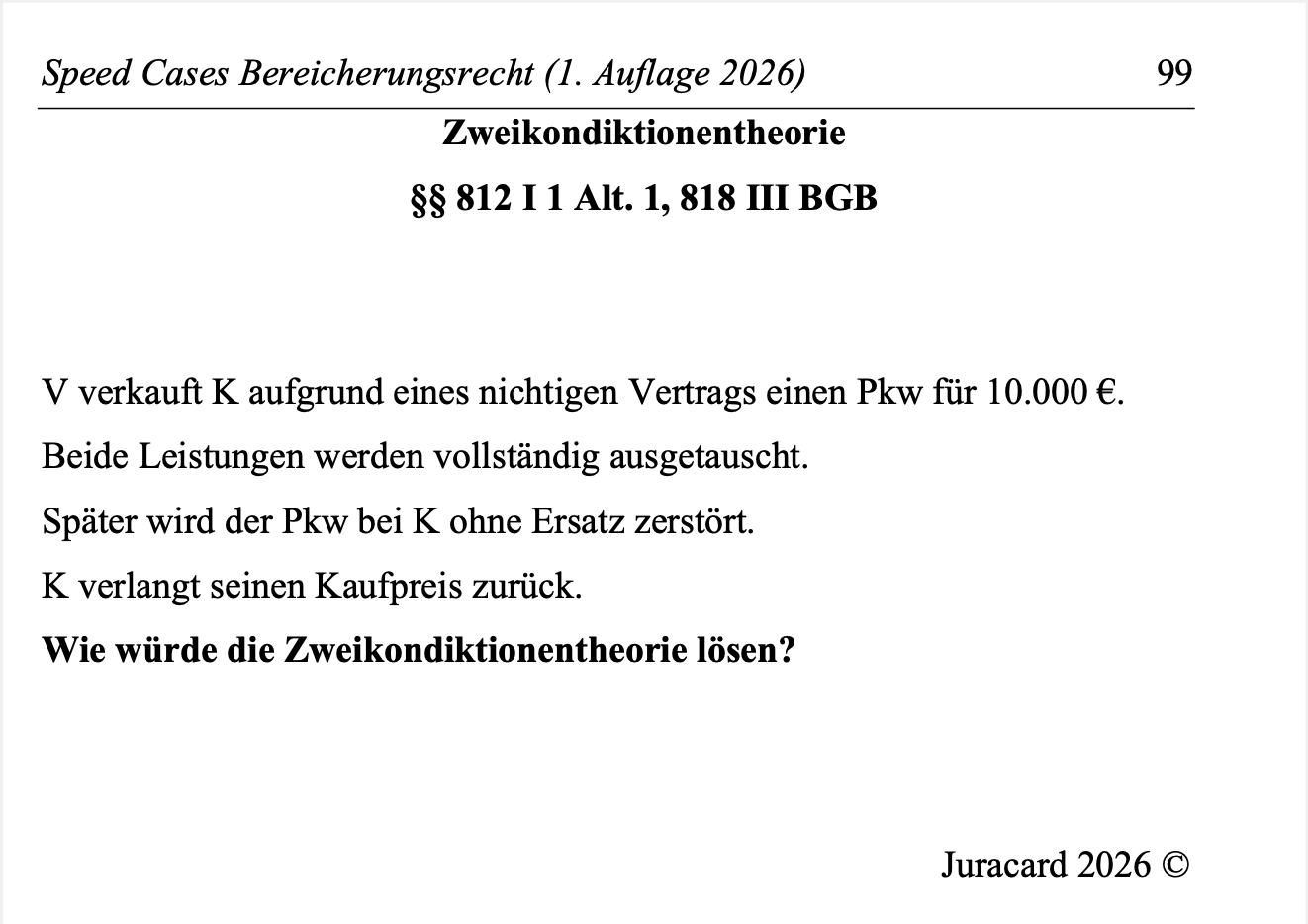 Speed Cases Bereicherungsrecht (1. Auflage 2026) – Bild 6