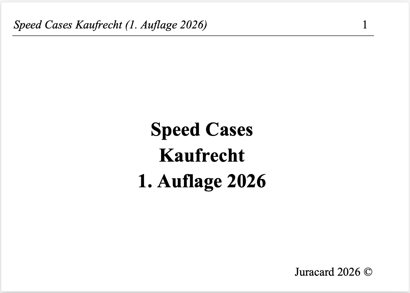 Speed Cases Kaufrecht (1. Auflage 2026) – Bild 2