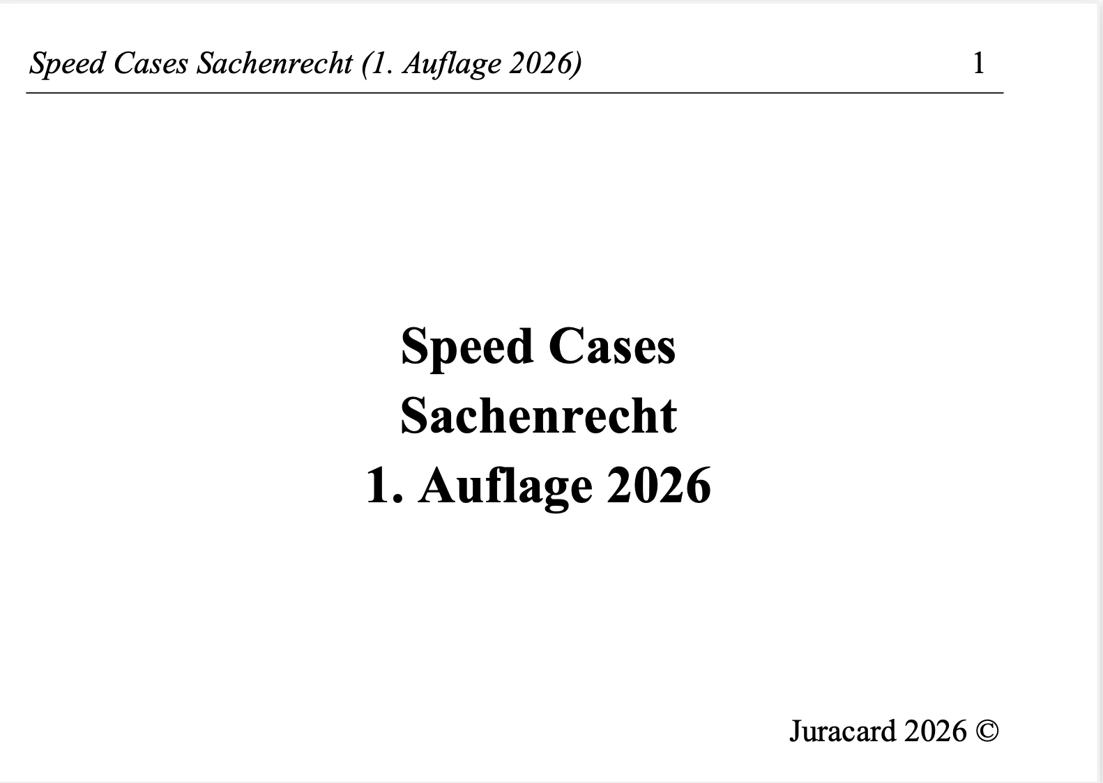Speed Cases Sachenrecht (1. Auflage 2026) – Bild 2