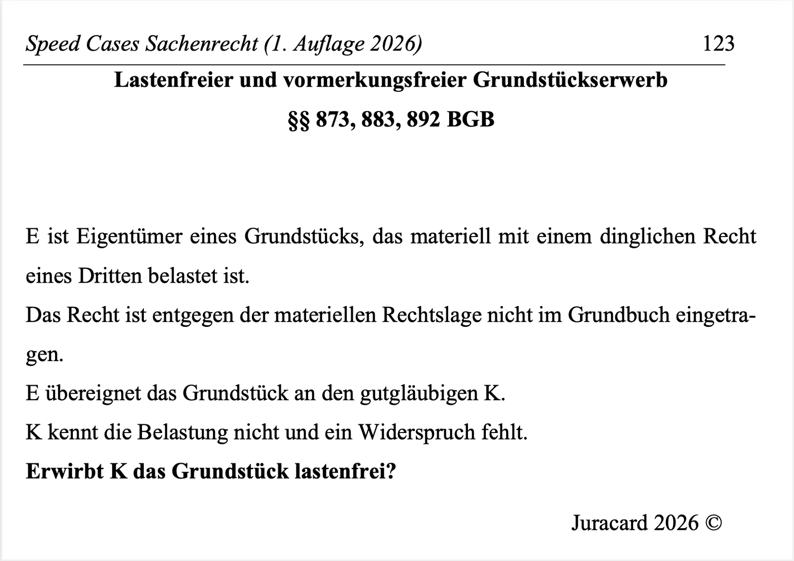 Speed Cases Sachenrecht (1. Auflage 2026) – Bild 6