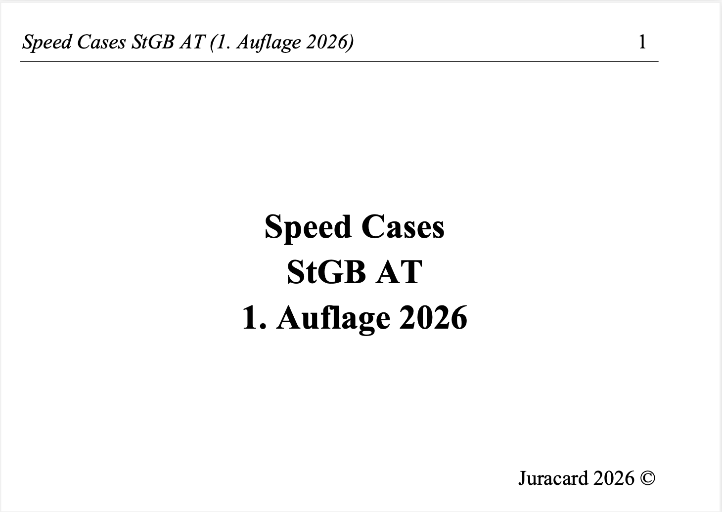Speed Cases StGB AT (1. Auflage 2026) – Bild 2