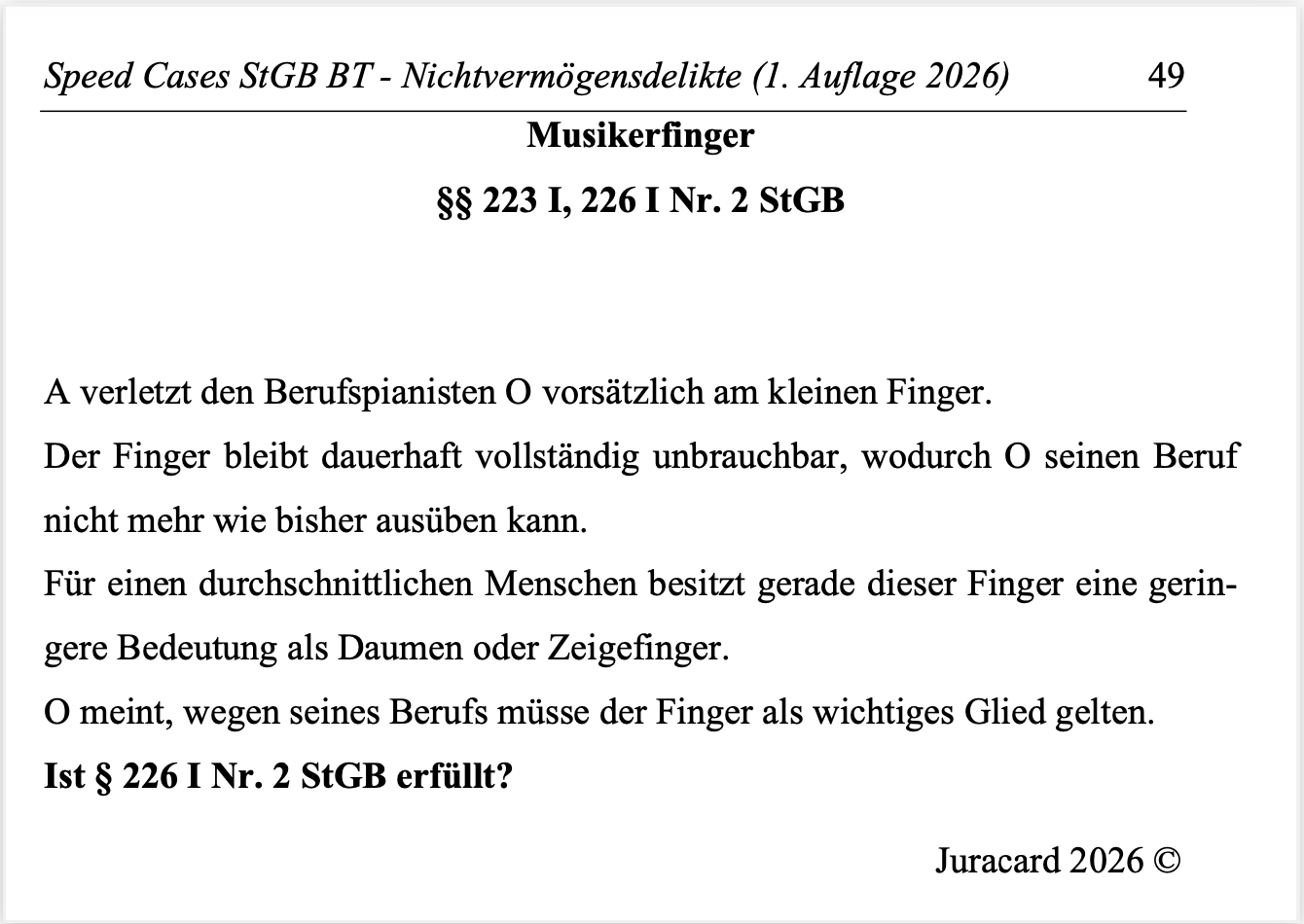 Speed Cases StGB BT Nichtvermögensdelikte (1. Auflage 2026) – Bild 4
