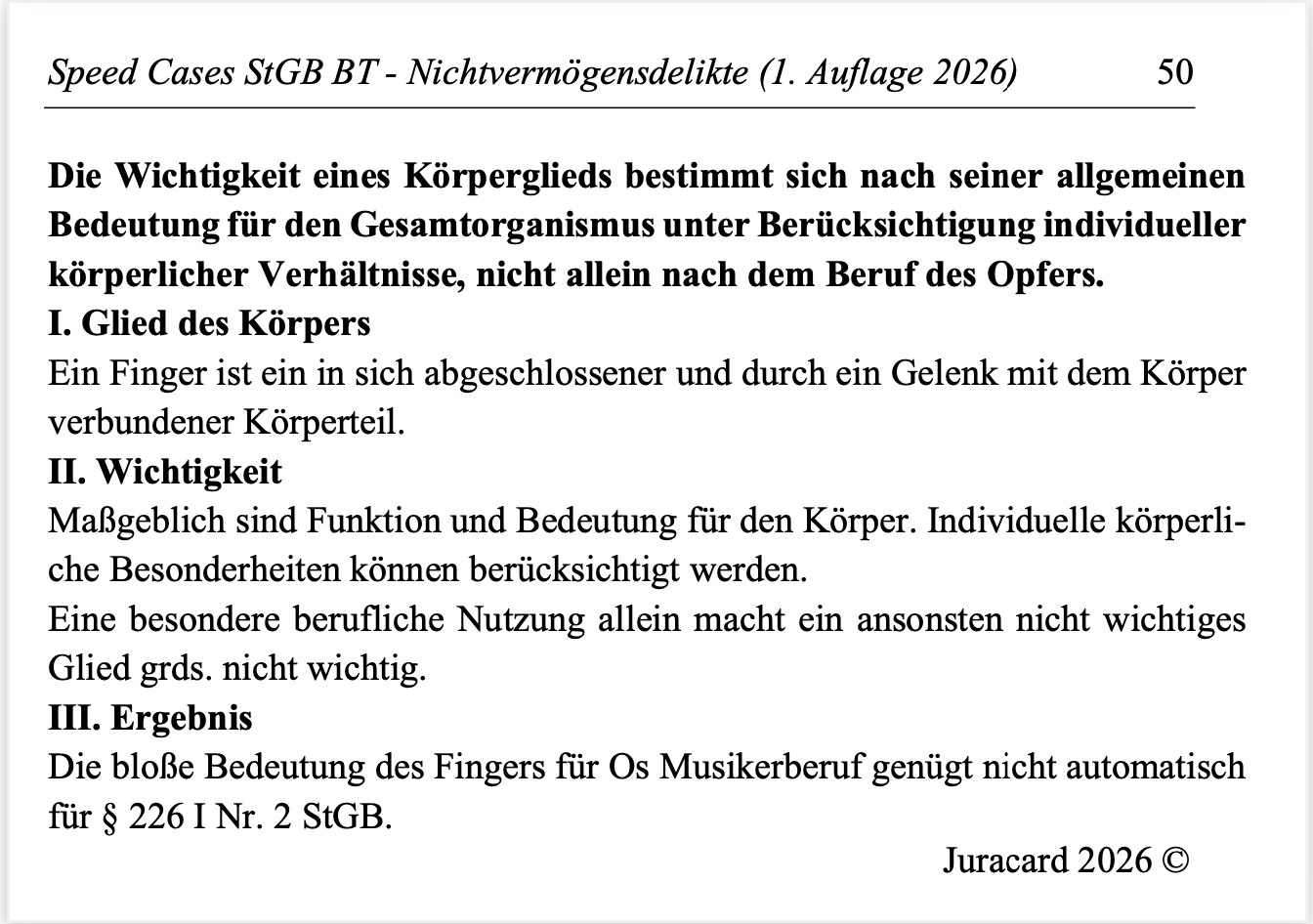 Speed Cases StGB BT Nichtvermögensdelikte (1. Auflage 2026) – Bild 5