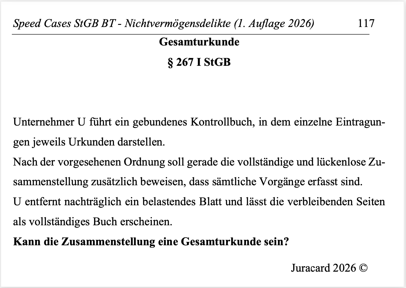 Speed Cases StGB BT Nichtvermögensdelikte (1. Auflage 2026) – Bild 6