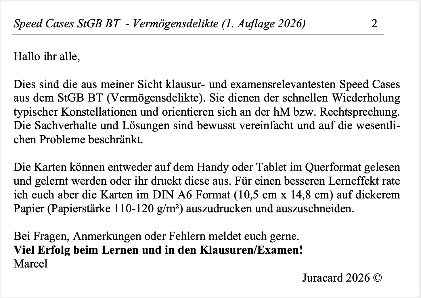 Speed Cases StGB BT Vermögensdelikte (1. Auflage 2026) – Bild 3