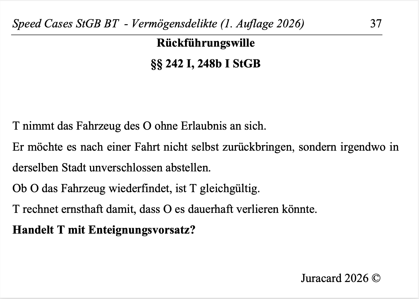 Speed Cases StGB BT Vermögensdelikte (1. Auflage 2026) – Bild 4