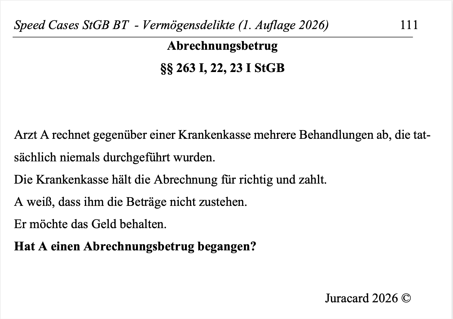 Speed Cases StGB BT Vermögensdelikte (1. Auflage 2026) – Bild 6