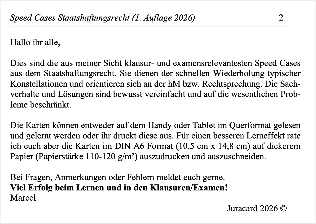 Speed Cases Staatshaftungsrecht (1. Auflage 2026 – Bild 3