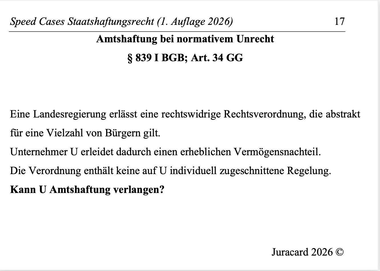 Speed Cases Staatshaftungsrecht (1. Auflage 2026 – Bild 4