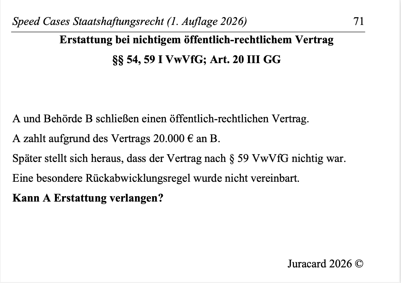 Speed Cases Staatshaftungsrecht (1. Auflage 2026 – Bild 6