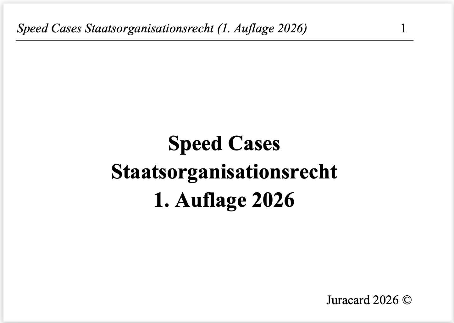 Speed Cases Staatsorganisationsrecht (1. Auflage 2026) – Bild 2
