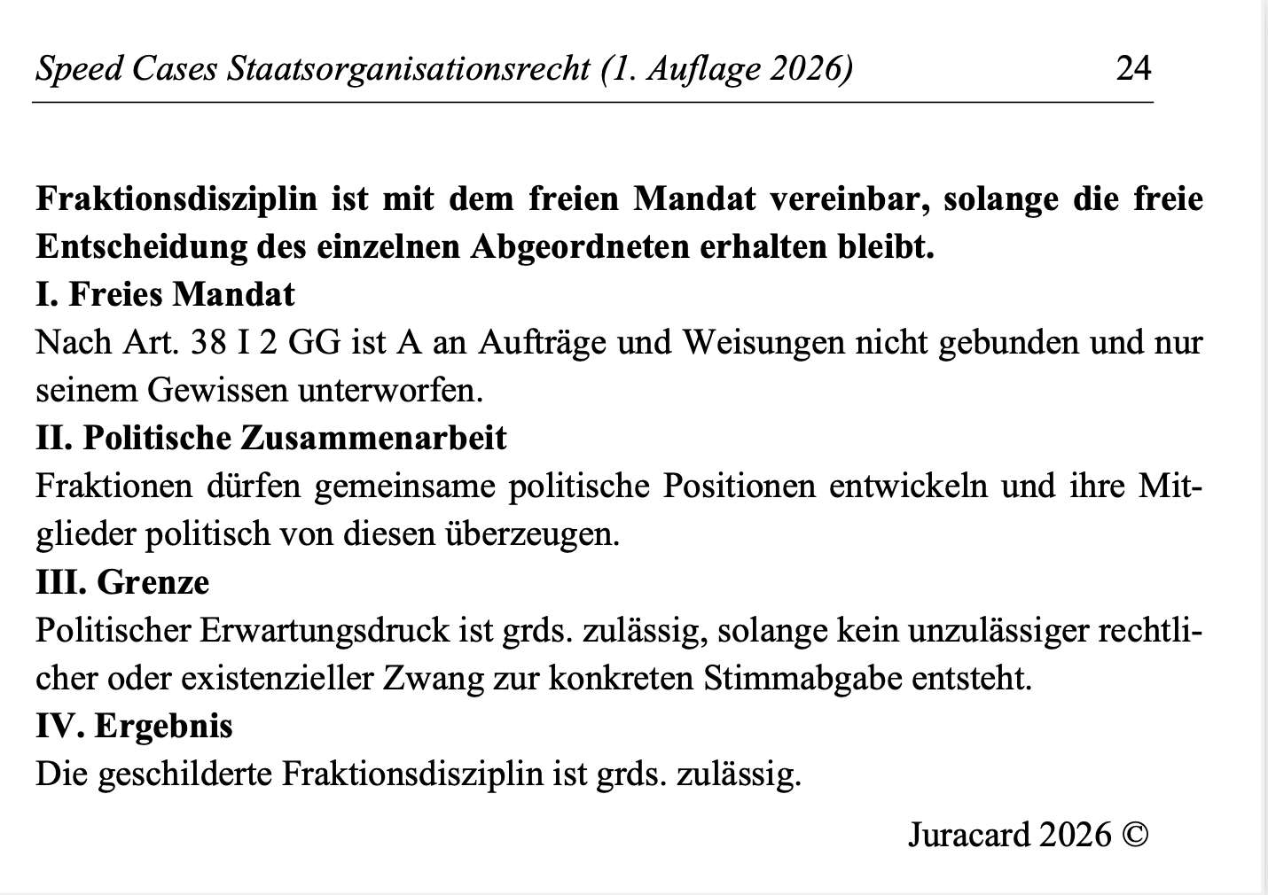 Speed Cases Staatsorganisationsrecht (1. Auflage 2026) – Bild 5