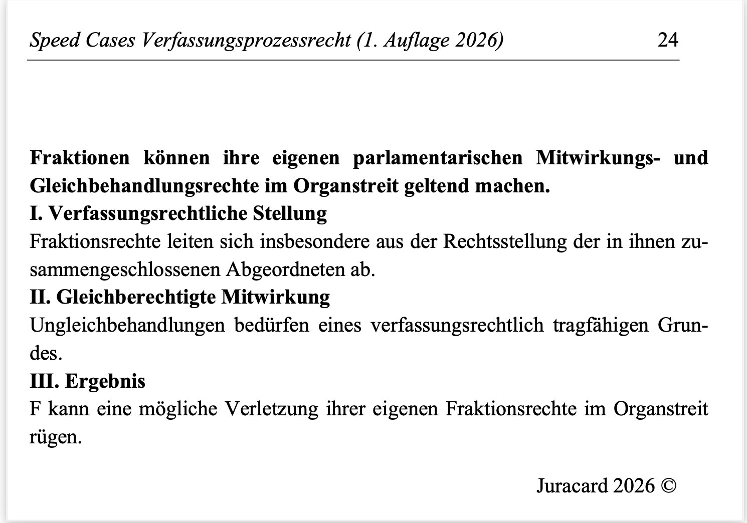 Speed Cases Verfassungsprozessrecht (1. Auflage 2026) – Bild 5