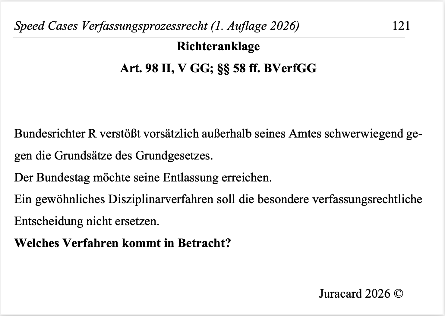 Speed Cases Verfassungsprozessrecht (1. Auflage 2026) – Bild 6