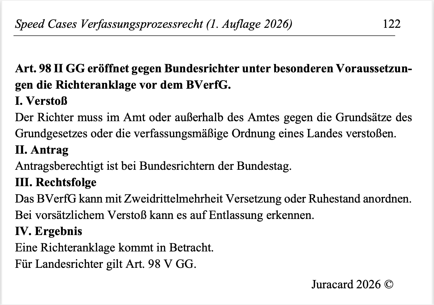 Speed Cases Verfassungsprozessrecht (1. Auflage 2026) – Bild 7