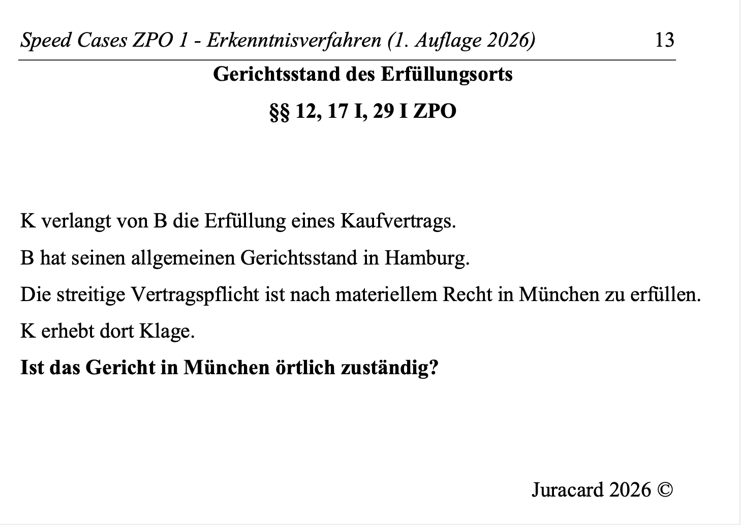 Speed Cases ZPO 1 - Erkenntisverfahren (1. Auflage 2026) – Bild 4