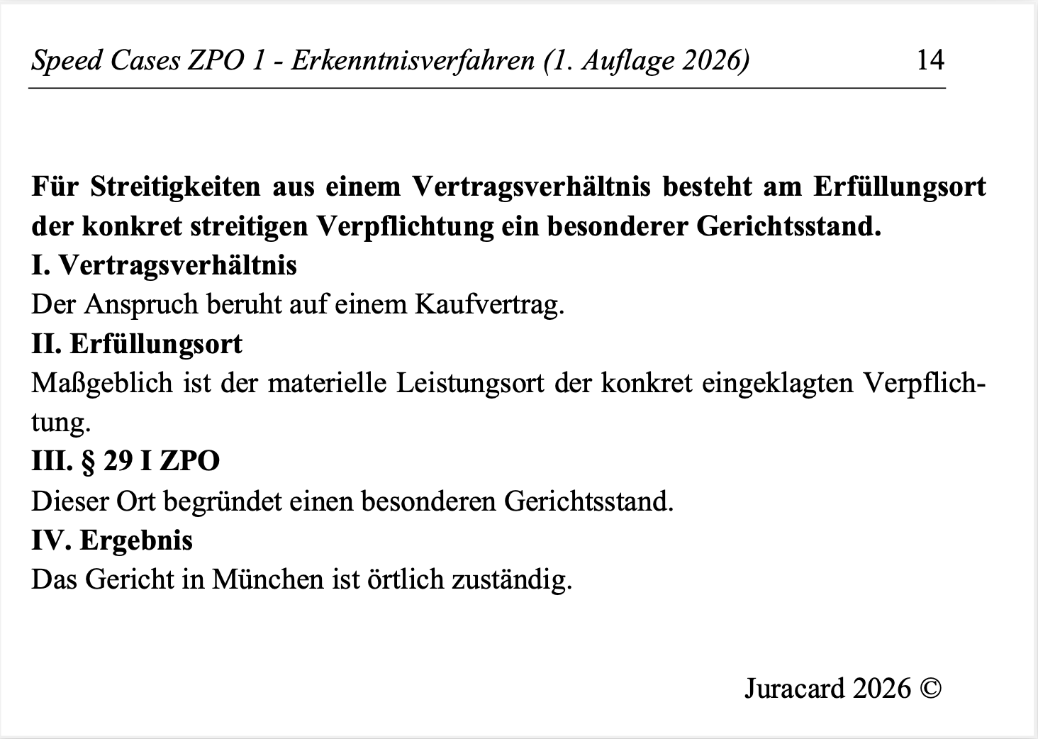 Speed Cases ZPO 1 - Erkenntisverfahren (1. Auflage 2026) – Bild 5