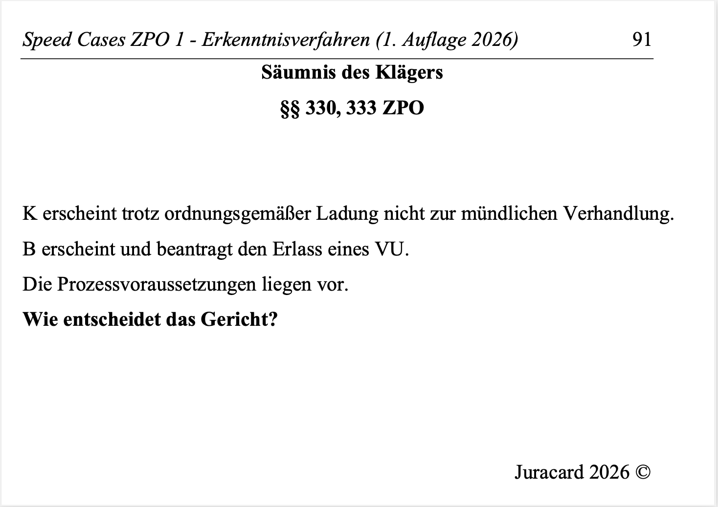 Speed Cases ZPO 1 - Erkenntisverfahren (1. Auflage 2026) – Bild 6