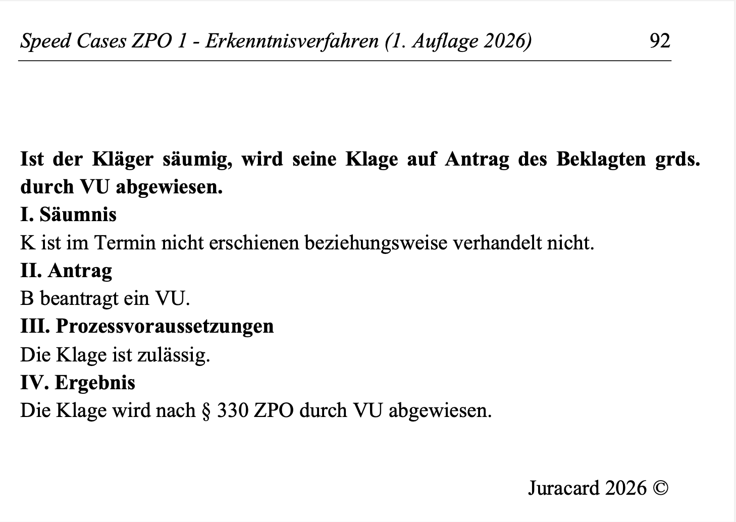 Speed Cases ZPO 1 - Erkenntisverfahren (1. Auflage 2026) – Bild 7